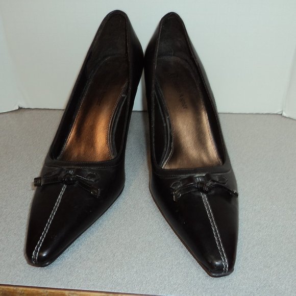 Etienne Aigner Womens 8 M Brown Leather Shoes Pumps Heels Pointed Toe - Picture 1 of 14